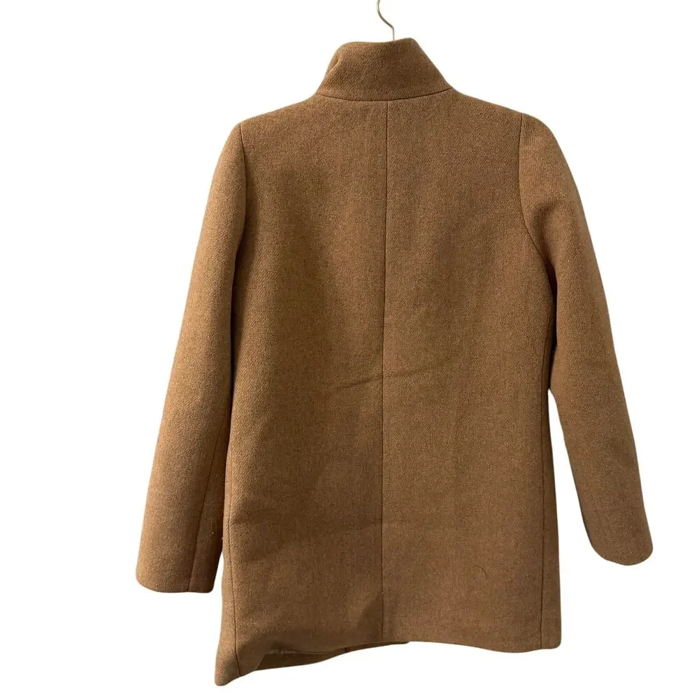 J. CREW $298 HEATHER ACORN WOOL BLEND BUTTON NECK CITY COAT SZ 6 - Picture 4 of 8